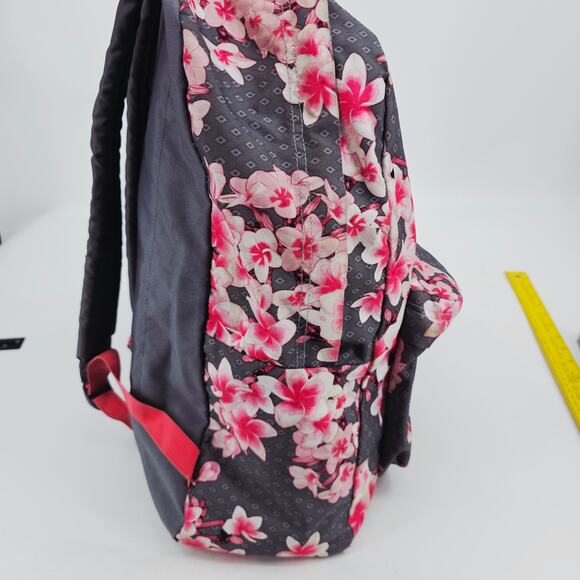 Jansport 25 Ltrs Diamond Plumeria Floral Pink and Gray School Backpack - Picture 4 of 16